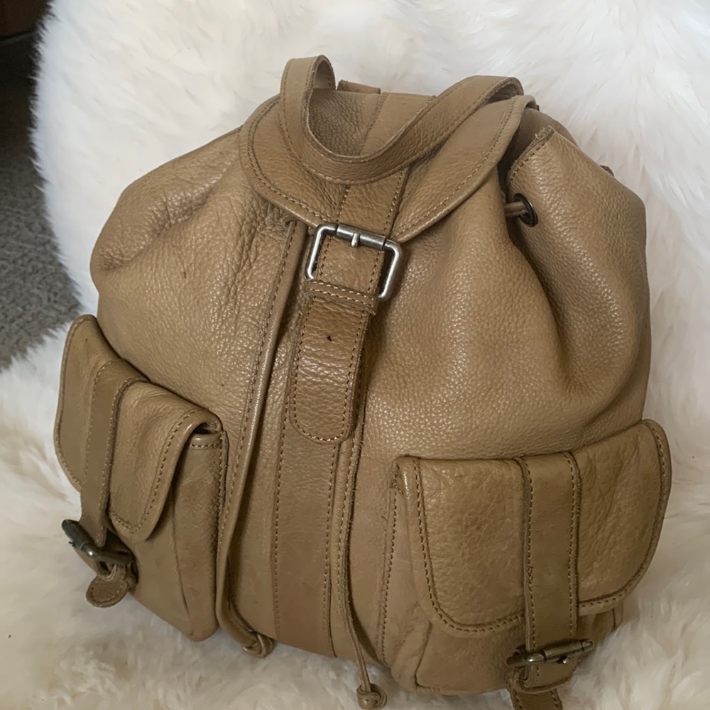 Nubuck leather backpack